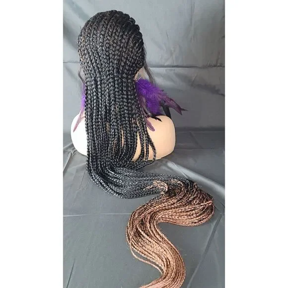 Braided wigs 100% handmade, long braids, long wig, stunning feeding cornrows - Picture 5 of 15